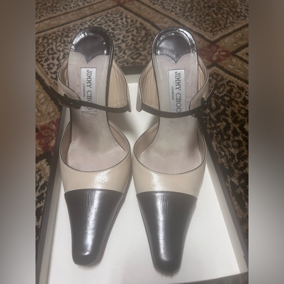 Jimmy Choos- two toned with black and light tan- - Picture 1 of 7
